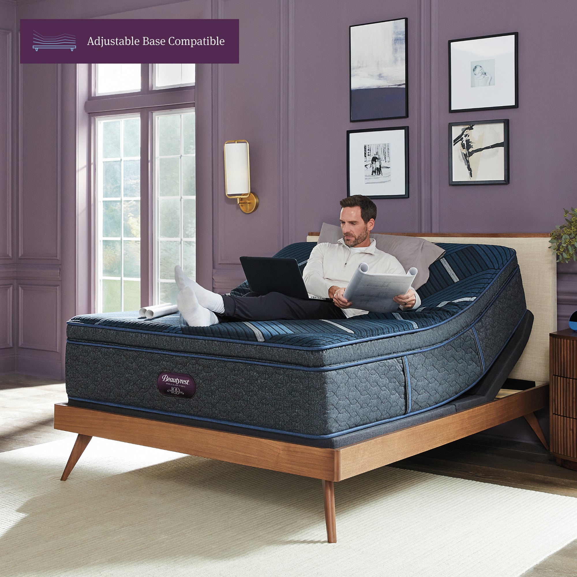 Beautyrest World Class L4 Plush on adjustable base