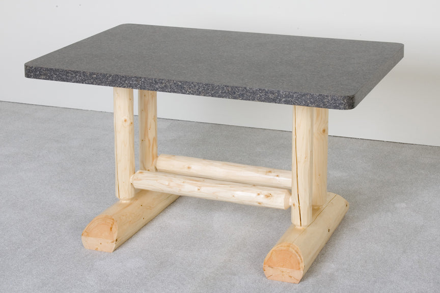 Formica Log Table 7 foot - hand-peeled log dining table with Formica top