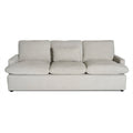 The My Cloud Sofa is a three-piece, gray masterpiece with plush cushions and a modern, simple design. Featuring customizable seat and back cushions, this three-seat beauty exudes comfort against a plain white backdrop.