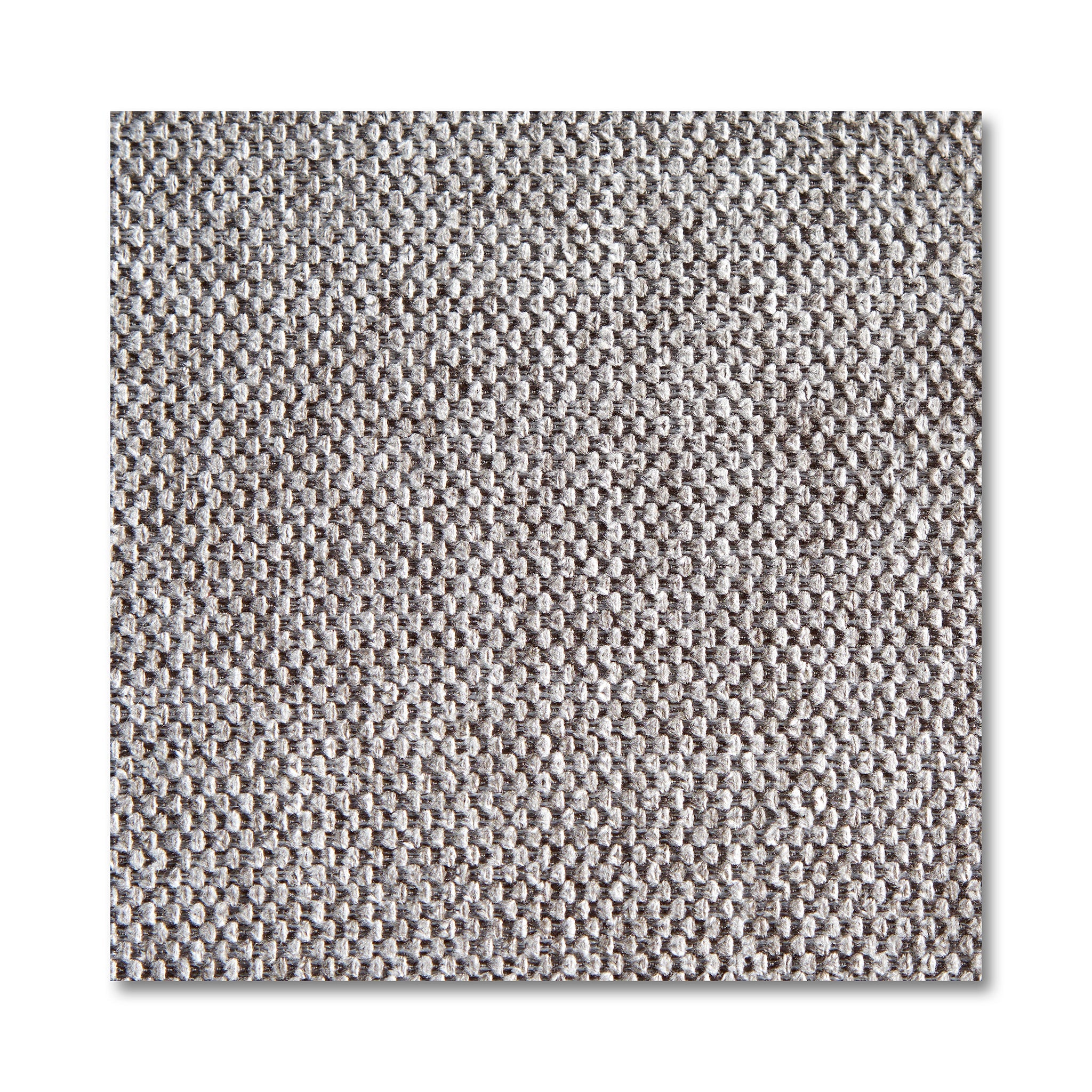 Close-up of the My Cloud Slope 4 Piece Straight sectionals gray woven fabric, featuring a tight crisscross pattern. The subtle, neutral colors exude cozy elegance. A slight shadow on the right suggests left-side illumination.