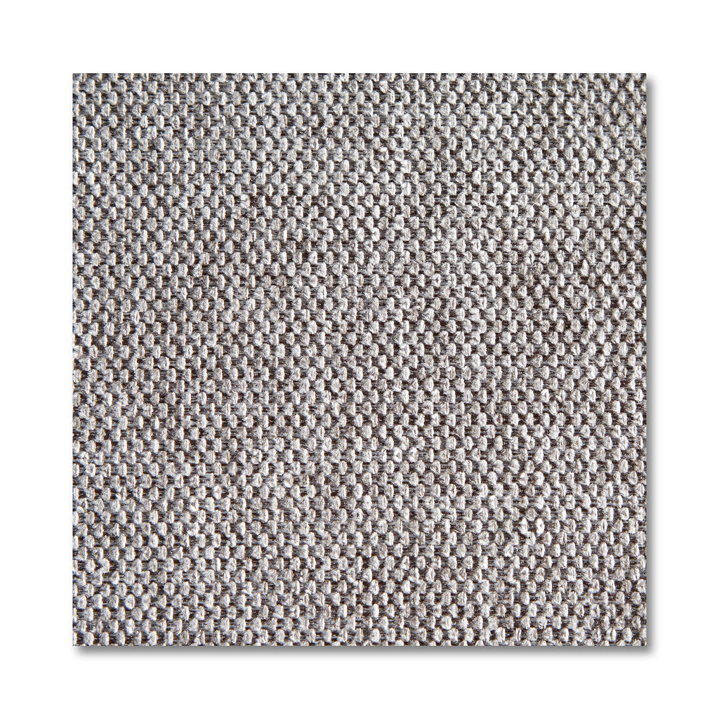 Close-up of a grey woven fabric swatch for the My Cloud Slope 40 Ottoman. Its tight, textured grid of loops provides a structured, sleek look. Shadows on the side add depth to this perfect customizable furniture piece.