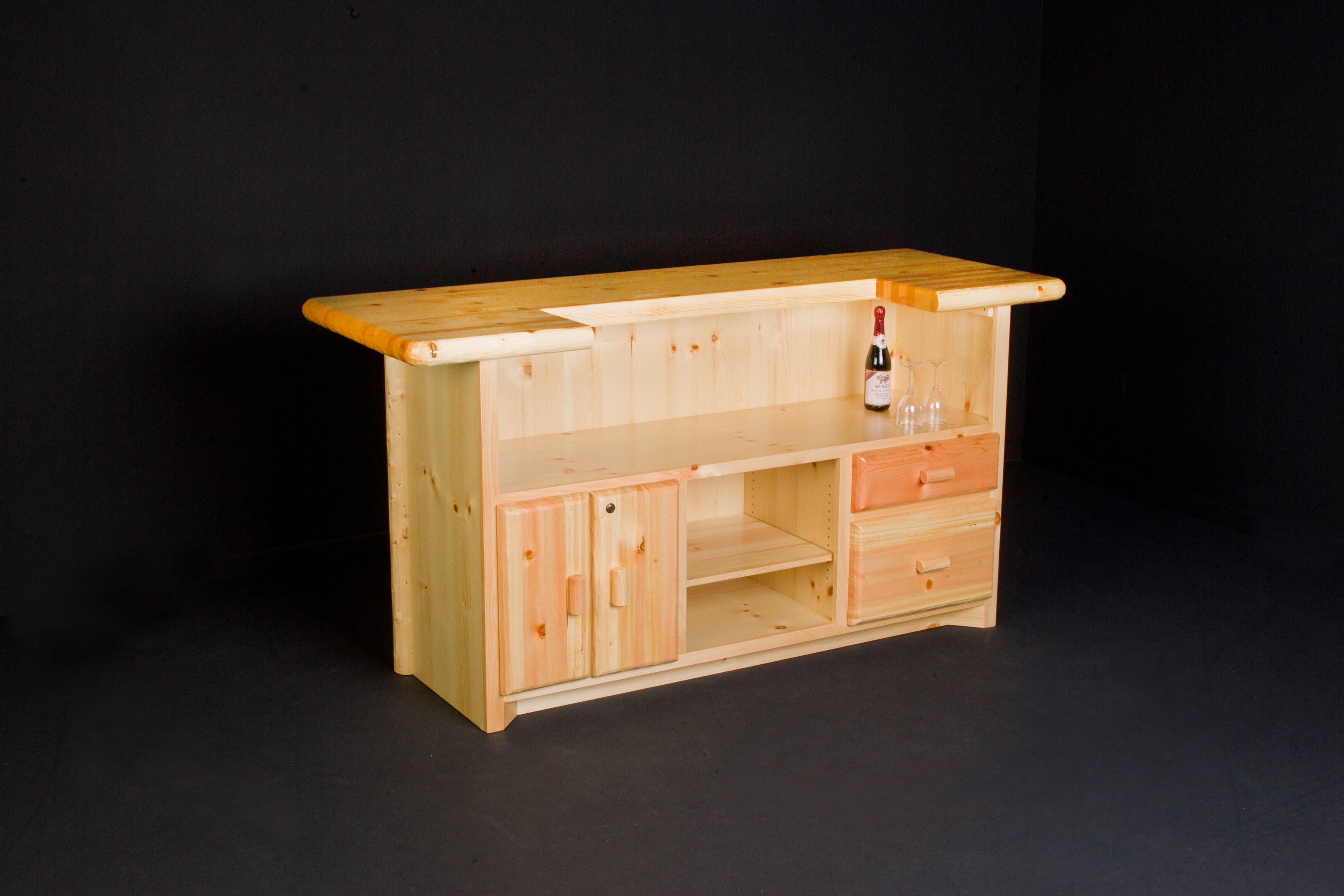 84" Log Bar back view