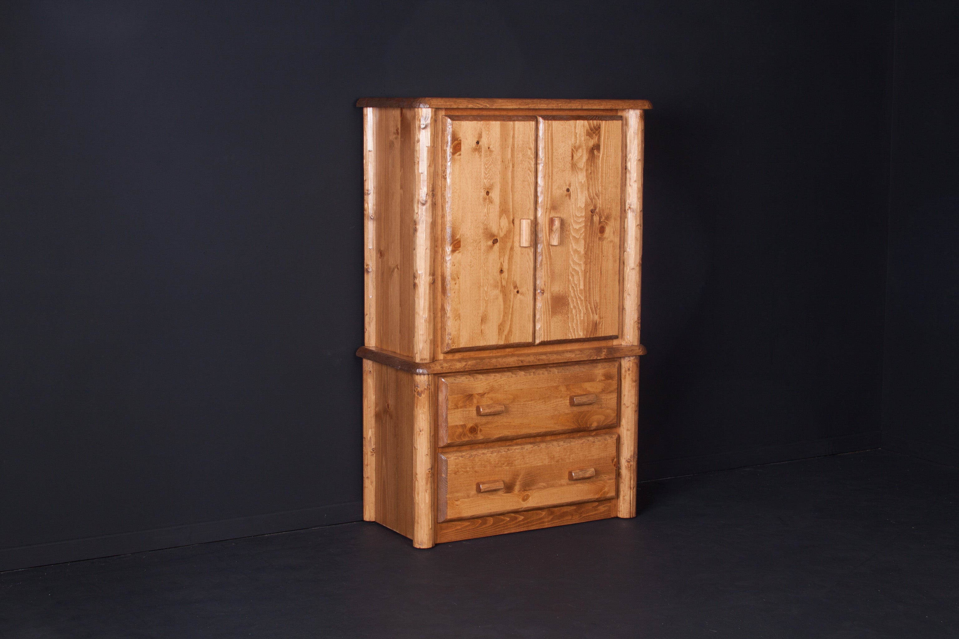 Northwoods 2 Drawer Armoire - honey pine finish