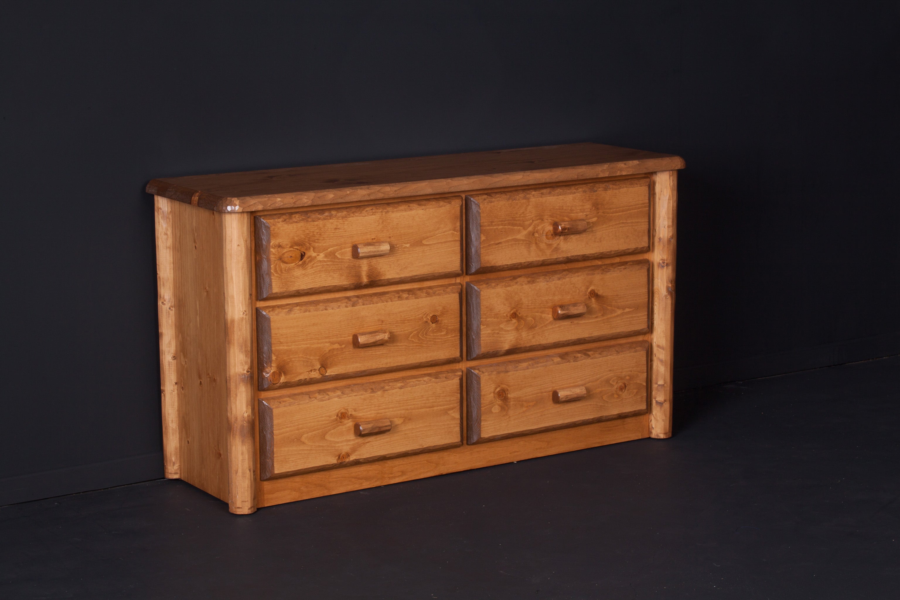 Northwoods 6 Drawer Dresser - honey pine finish