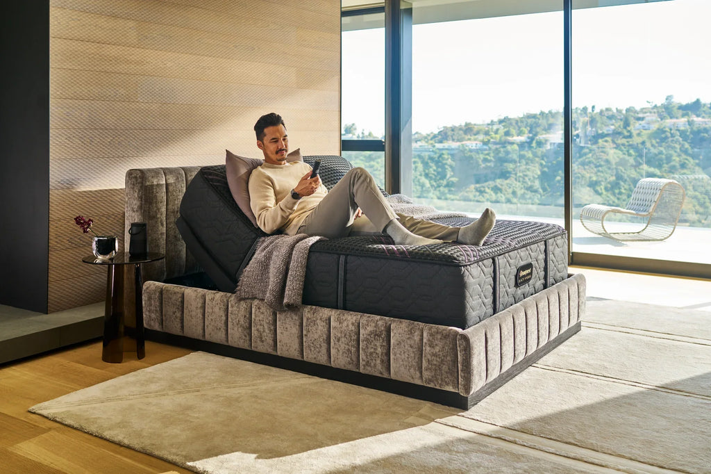 Beautyrest Black Luxury Adjustable Base with mattress lifestyle view