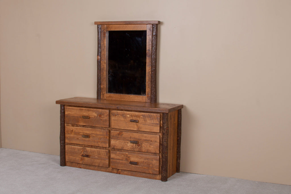 Sawtooth Hickory 6 Drawer Dresser with mirror