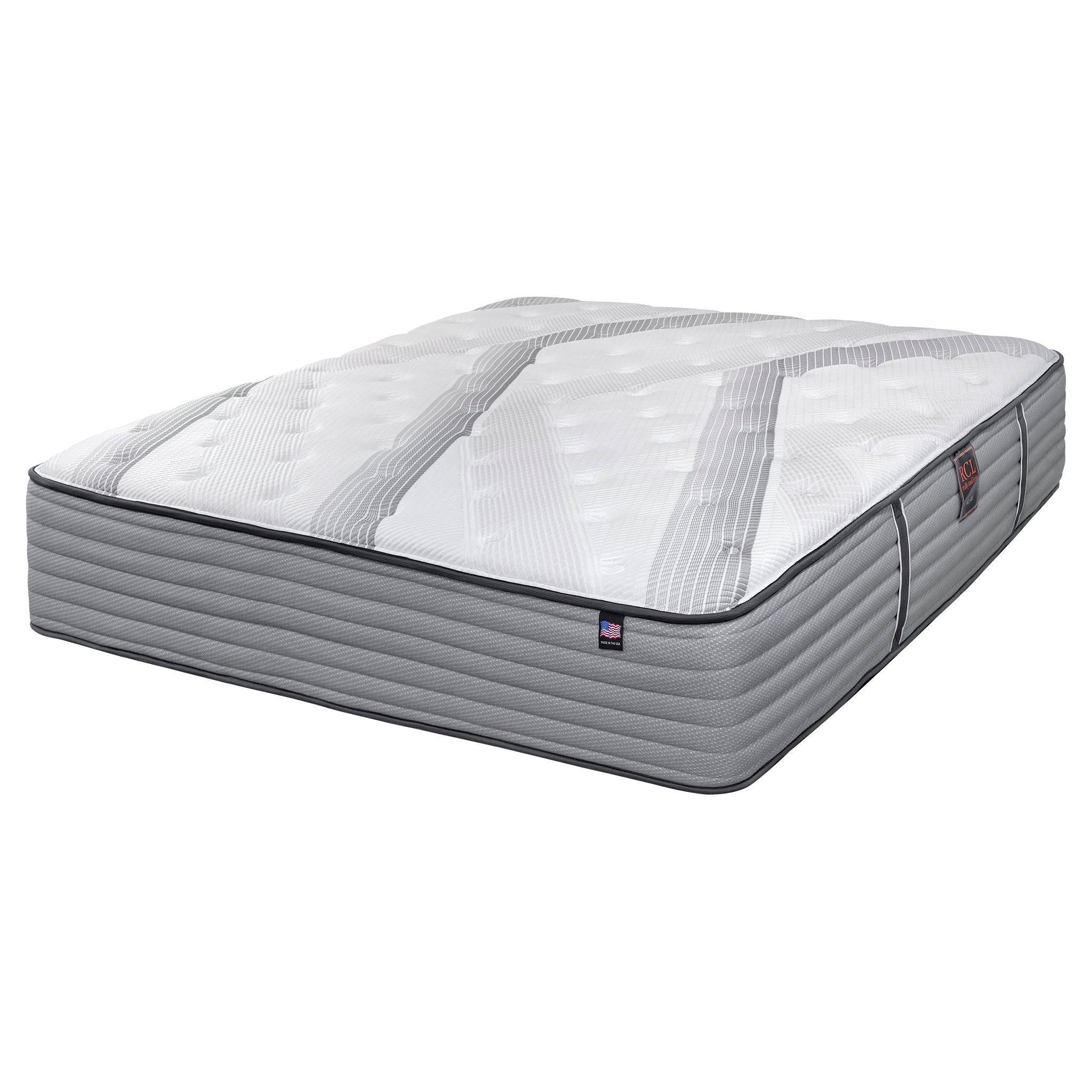 Introducing the My Cloud Mattress / 400 Luxe: a white and gray marvel with a quilted top, horizontal side panels, and plush tufted accents. Enjoy superior comfort with geometric patterns and intricate stitching for affordable luxury.