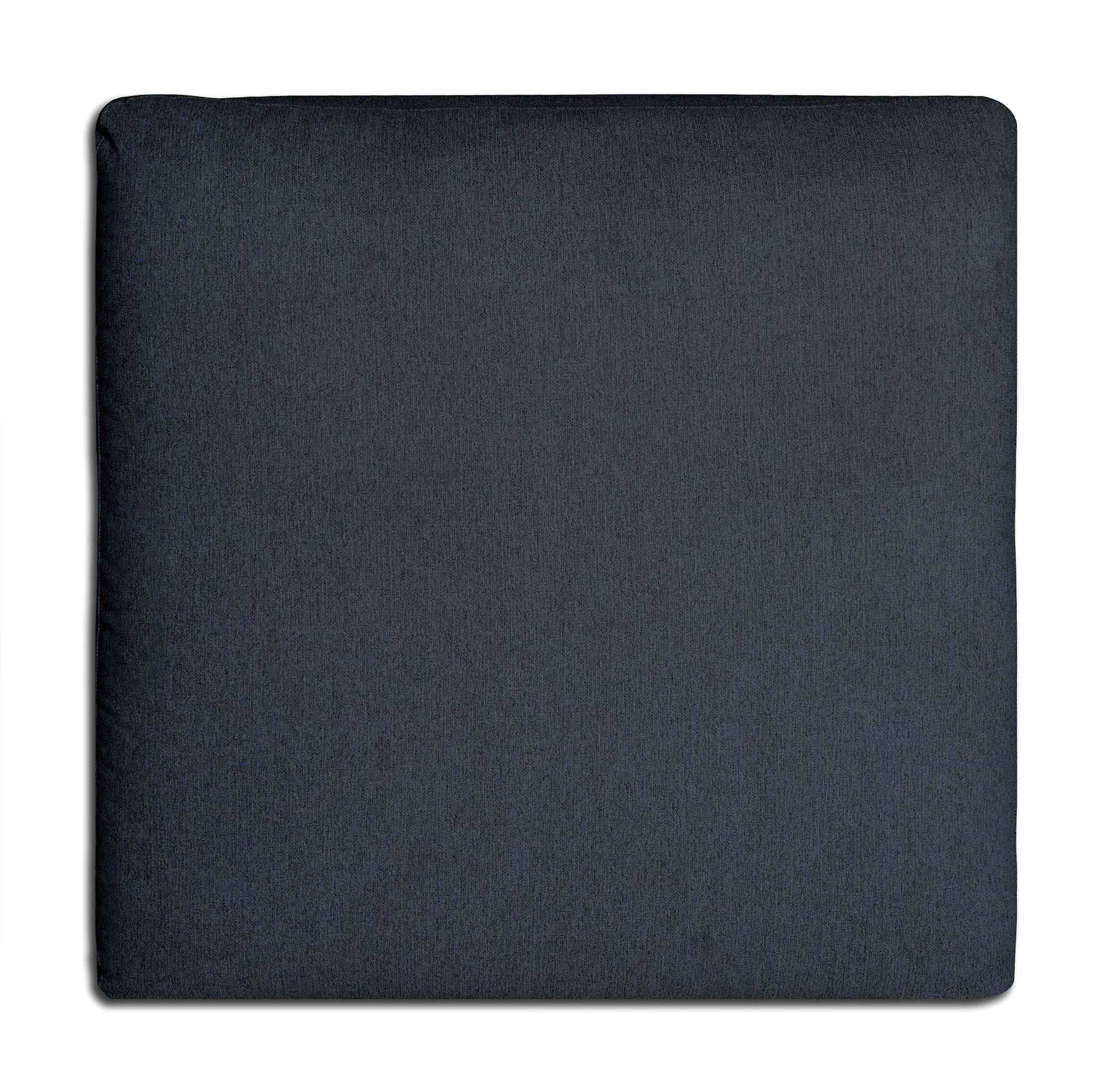 A dark grey, rectangular My Cloud 40 Ottoman is displayed on a white background. Its smooth, soft surface exudes luxurious comfort. The rounded corners enhance its minimalist design, making it an elegant addition to any furniture collection.